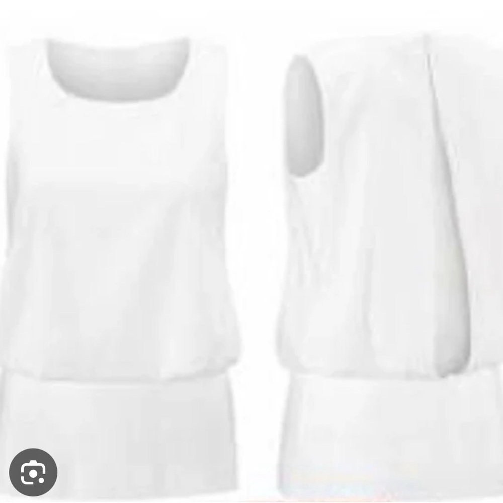 CAbi White Sleeveless Boxy Tank Top